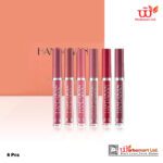 HANDAIYAN 6 Colors Long Waterproof Lipsticks Non-Stick Cup Lipgloss set A